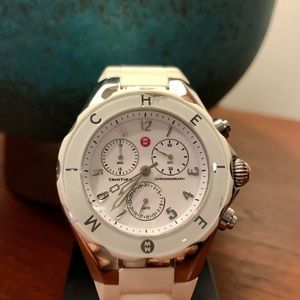 Michele Tahitian Jellybean Chronograph Watch White